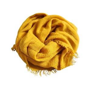 Fluffy infinity scarf mustard